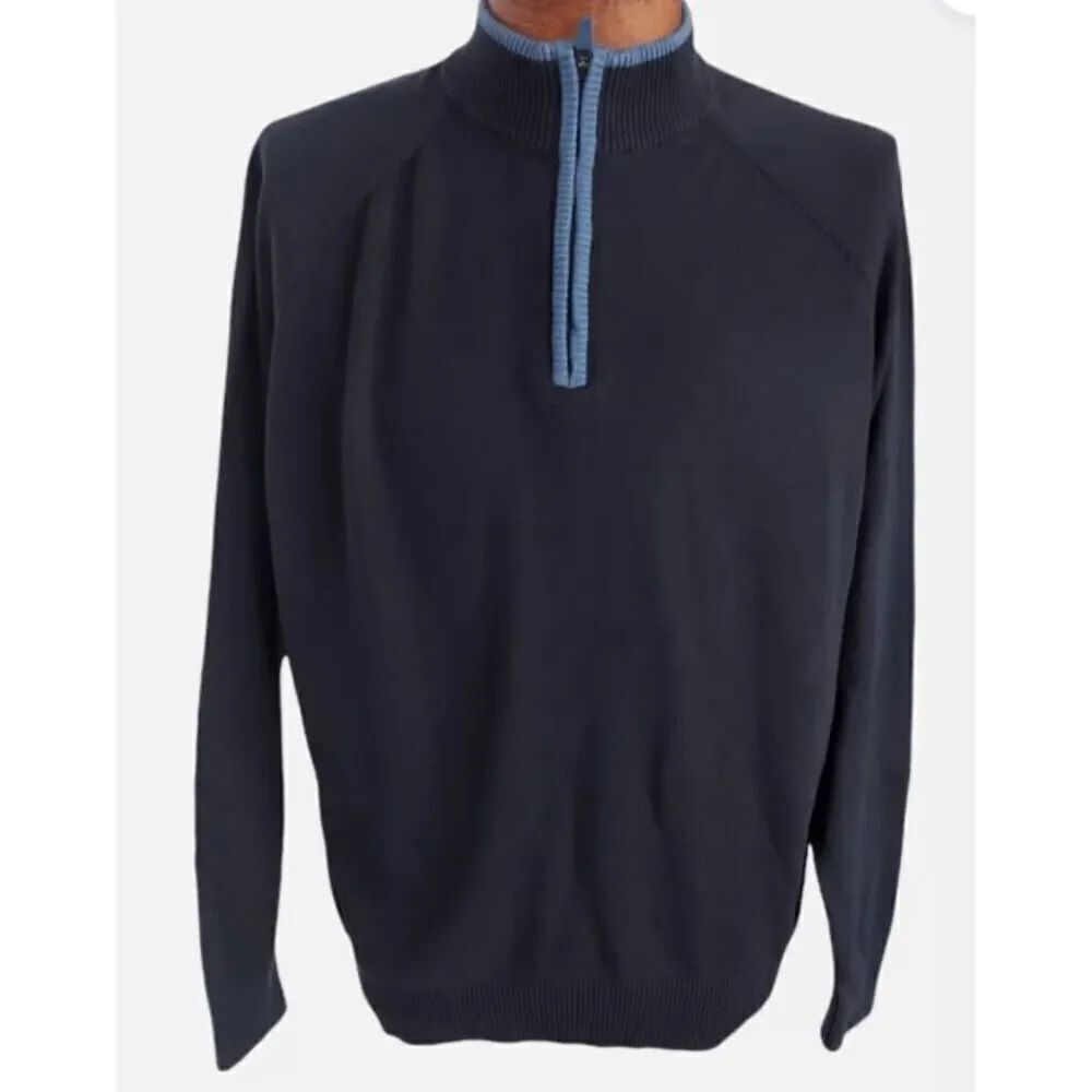 Duluth Trading men's navy 1/4 zip sweater size XL